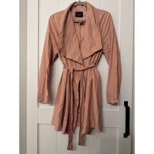 Love Tree Boutique NEW Dusty Pink Collar Belted Trench Jacket, Size medium NWT